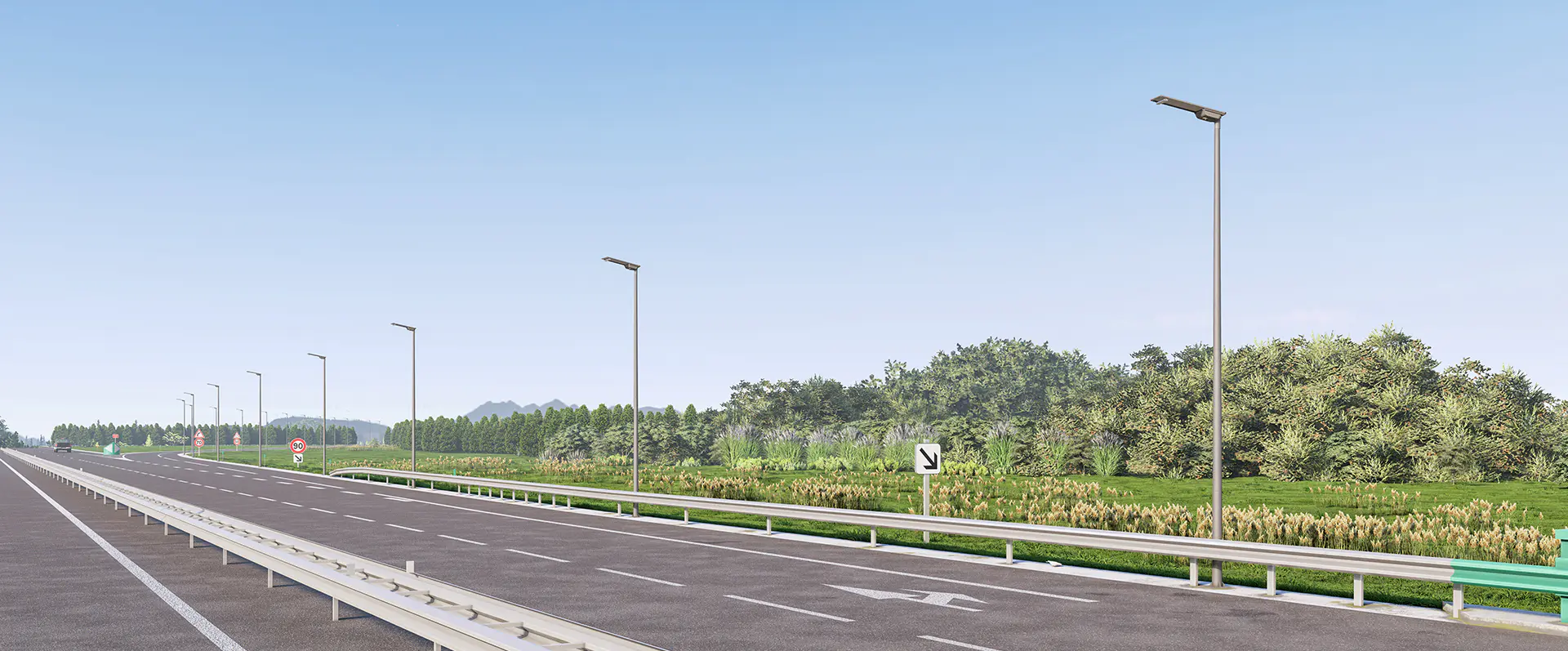 Магистральный светильник на солнечной батарее Systemlight Route Solar Slim